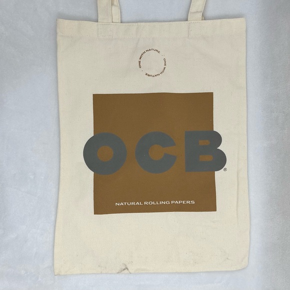French Kiss Mother Nature OCB Natural Rolling Papers Smoking Beige Tote Bag. - Picture 5 of 5